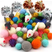 PietyPet 60 Packs Cat Toys Balls Set Spiral Springs Assorted, Kitten Ball  Toys Assortments, Sparkle Ball, Cat Mouse Toy, Cat Crinkle Balls, Cat  Springs, Furry Cat Toys Balls Soft Pom Pom Balls