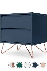 Elona Bedside Dark Blue And Copper Blue Copper Living Room Blue Copper Blue Grey Bedding