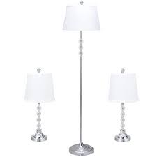 Gymax 3 Piece Lamp Set 2 Table Lamps 1 Floor Lamp Chrome Finished Modern Home Bedroom Walmart Com Bedroom Lamp Sets Floor Lamp Bedroom Bedroom Lamps