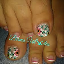 #diseño de uñas para pies #flor #principiantes ¡muy fácil! Birma Unitas Toe Nails Cute Pedicures Nails Desing