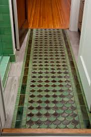 Peacock Tile Floor Rug Jade Moss Green Shape Tiles Vintage Tile Floor Green Tile Floor Craftsman Style Interiors