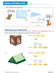 Volume Of A Triangular Prism Worksheet Answers Triangular Prism Education Teaching Math
