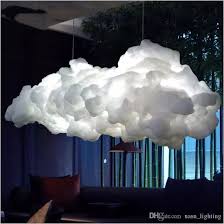Modern Creative Romantic White Silk Cotton Clouds Pendant Light White Soft Floating Hanging Light Living Room Bedroom Restaurant Contemporary Ceiling Lights Cei Diy Clouds Cloud Lights Cloud Lamp