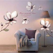 Flower Wall Stickers Magnolia Flowers Wall Decal Diy Room Stickers Removable Paper Mural Home Decor Bes Diy Wall Decals Flower Wall Stickers Sticker Wall Art