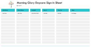 Feel free to use what you wish. Daycare Sign In Sheet The Spreadsheet Page