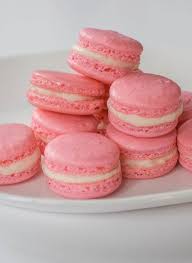 Macarons With Vanilla Buttercream Filling Strawberry Macarons Recipe Vanilla Recipes French Macaroon Recipes