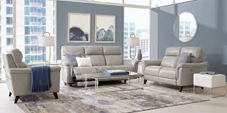 Cindy Crawford Home Avezzano Stone 3 Pc Leather Living Room With Dual Power Reclining Sofa Rooms In 2020 Living Room Leather Cindy Crawford Home Power Reclining Sofa
