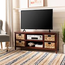 They can likewise serve as luxury tables in living rooms or hold tv units, used as side tables or desks. Safavieh Rooney Solid Entertainment Unit With 4 Wicker Baskets Walmart Com Walmart Com