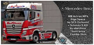 Ets2 Mb Actros Mp4 Sontransa Combo Skin V1 1 38 X In 2020 Combo Skin Mercedes Benz Truck Accessories