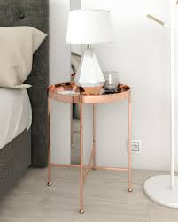H) by stylewell (24) oraa nutmeg and black metal frame nightstand or side table with storage basket. 10 Best Rose Gold Nightstand For Glamorous And Beautiful Bedroom In 2021 Roomdsign Com