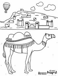 This animal coloring page features a picture of a camel. Morocco Desert Coloring Page Our Family Passport