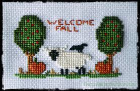 Original design free cross stitch patterns available in pdf format for download. Little Fall Sheep Free Cross Stitch Pattern Craftfoxes