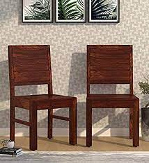 Rated 4.5 out of 5 stars. Vivek Wood Wooden Dining Chair Only Dinning Chairs For Dining Room Table Sheesham Wood Set Of 2 Honey Oak Finish Amazon In Home Kitchen