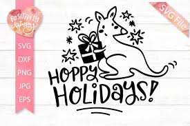 Download Funny Christmas Svg Hoppy Holidays Australian Kangaroo Svg 390845 Svgs Design Bundles