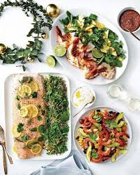 Cater your christmas eve seafood feast with emf gourmet so you can relax and enjoy your guests. Christmas Brunch Recipes Roast Salmon With Pea And Quinoa Salad Christmas Menu Breakfast Brunch Lu Summer Seafood Recipes Seafood Lunch Christmas Lunch