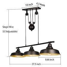 Ganeed Pulley Pendant Light Kitchen Island Adjustable Industrial Rustic Hanging Lamp Vintage Lights Fixture Black Pendant Lights Aliexpress