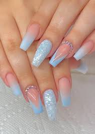 How to easily remove acrylic nails at home. 44 Classy Long Coffin Nails Design To Rock Your Days Latest Fashion Trends For Woman Blue Glitter Nails Baby Blue Nails Blue Coffin Nails