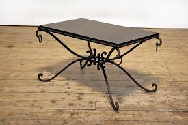 W104 x d61 x h56 cm. French Wrought Iron Coffee Table With Slate Top Glasgow Guild Antiques And Restoration