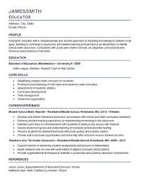 Seeking the position of an english teacher in an organization that will enhance my horizon of knowledge and give me the chance. Middle School Teacher Resume Example Mathematics