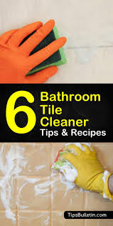 The baking soda will help remove tough stains and hard water buildup, while the hydrogen peroxide will clean. 6 Easy To Make Bathroom Tile Cleaner Recipes
