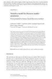 Bulgarian, chinese, czech, danish, dutch, english, estonian, finnish, french, german, greek. Pdf Towards A Model For Discourse Marker Annotation From Potential To Feature Based Discourse Markers