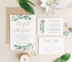 Greenery Wedding Invitation Template Printable Wedding Etsy Etsy Wedding Invitations Green Wedding Invitations Wedding Invitation Templates
