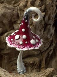 Red White Black Magic Polymer Clay Toadstool Home Decorfairy Fimo Kunsthandwerk Topferhandwerk Polymer Clay Kunst
