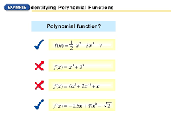 G ( x) g ( x) can be written as g ( x) = − x 3 + 4 x g ( x) = − x 3 + 4 x. Polynomial Functions