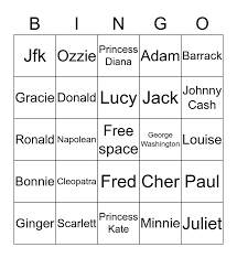 famous couples Bingo Card