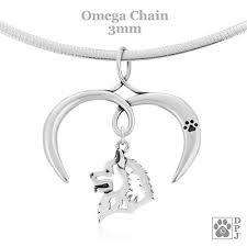 Sterling Silver I Love My Samoyed Necklace Paw Jewelry Silver Necklace