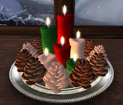 Second Life Marketplace Christmas Candle Centerpiece 5