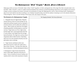 Tragedy Chart Hamlet