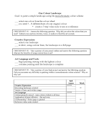 One Colour Landscape Project Handout Element Of Value Grade 6 Colorful Landscape Monochromatic Color Scheme Landscape Projects