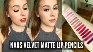 Nars cruella velvet matte lip pencil nars cruella velvet matte lip pencil ($27.00 for 0.08 oz.) is dark red with cool, blue undertones and a matte finish. 16 Nars Velvet Matte Lip Pencils Review Arm Lip Swatches Youtube