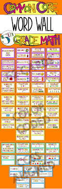 5th Grade Common Core Math Vocabulary Word Wall Math Vocabulary Words Math Word Walls 5th Grade Math