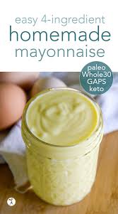 With mixer running, add oil in a very slow, steady stream, beating until smooth and thickened. Easy 4 Ingredient Homemade Mayonnaise Paleo Gaps Keto