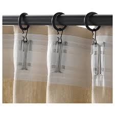 Syrlig Curtain Ring With Clip And Hook Black 1 Ikea Curtains With Rings Curtain Rings With Clips Curtains