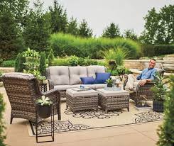 Big lots bar stools ideas on foter. Real Living Oakmont Gray All Weather Wicker Cushioned Chairs 2 Pack Big Lots In 2021 Patio Furniture Redo Patio Furniture Collection Patio Seating Sets