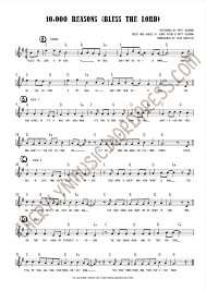 Leadsheet 10 000 Reasons Bless The Lord Bless The Lord Trumpet Sheet Music Flute Sheet Music