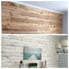 White Washed Wood Wall Made From Cedar Fence Boards White Wash Walls Cedar Walls Home