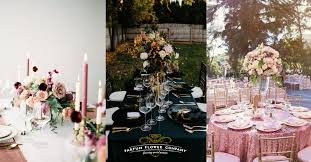 Black and gold bohemian wedding. 25 Wedding Table Settings That Are Dressed To Impress Parfum Flower Company