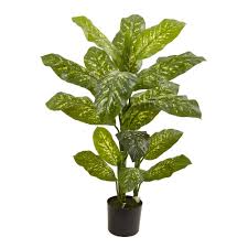 4 Dieffenbachia Plant Real Touch Artificial Plant Arrangements Small Artificial Plants Artificial Plants Decor