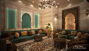 Interior Design Moroccan Sitting Room In Saudi Arabia Auto Desk 3d Max 2014 Adobe Phot Moroccan Living Room Moroccan Decor Living Room Moroccan Interiors