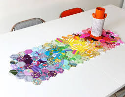 Make A Patchwork Hexagon Table Runner My Poppet Makes Patchwork Table Runner Diy Table Runner Wedding Quilted Table Runners Patterns