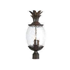 Acclaim Lighting Lanai Collection Post Mount 3 Light Outdoor Black Coral Light Fixture 7517bc The Home Depot