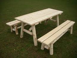 White Cedar Log Picnic Tables Picnic Table White Cedar Rustic White