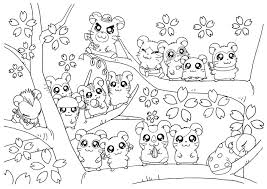 How to draw a cherry blossom. Hamtaro And Friends Live On Sakura Tree Coloring Pages Bulk Color