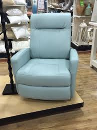 Home Goods Leather Recliner In Light Blue Leather Recliner Reclining Sofa Leather Sofa Bed