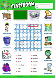 Classroom Word Search Puzzle Esl Vocabulary Worksheet English Classroom Kids Worksheets Printables Worksheets For Kids