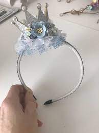 This Is The Cutest Crown Birthday Hat Headband Silver And Light Blue And White Cinderella Inspired Spar Baby Crown Headband Birthday Headband Sparkle Birthday